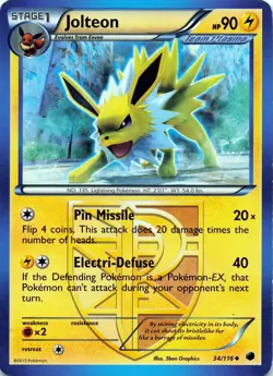 Jolteon (Team Plasma) 34/116 Plasma Freeze Uncommon - LP - Image 1