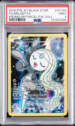 2016 POKEMON XY BLACK STAR PROMO MYTHICAL POKEMON COLL FULL ART/MELOETTA PSA 9 - Image 1