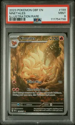 2023 Pokemon TCG Ninetales Obsidian Flames #199 Illustration Rare PSA 9 - Image 1