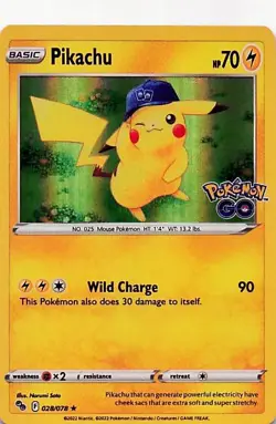 Pikachu (28) 028/078 - HOLO - Pokemon GO - NM - Image 1