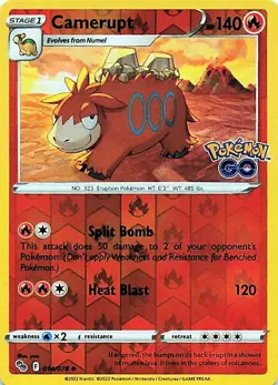 Camerupt 014/078 - REVERSE HOLO - Pokemon GO - NM - Image 1