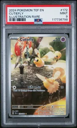 Pokemon Cutiefly Illustration Rare Card 172/162 Temporal Forces PSA 9 Mint - Image 1