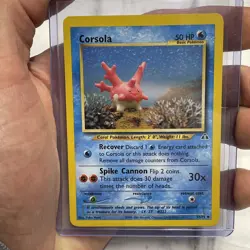 Pokemon Corsola 37/75 Uncommon Neo Discovery Pokemon Vintage Vtg NM/MT Card TCG - Image 1