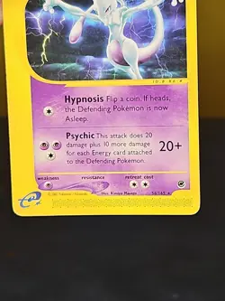 Pokemon 2002 Expedition Mewtwo Non Holo Card 56/165 Rare - Image 4
