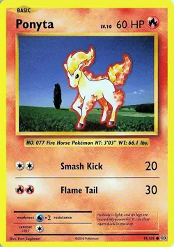 Ponyta 19/108 Evolutions Common Pokemon NM - Image 1