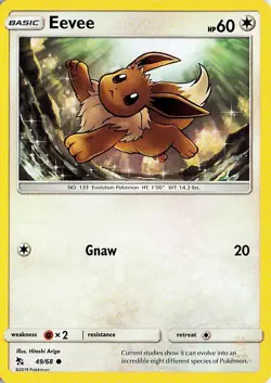 Eevee 49/68 Hidden Fates Pokemon NM - Image 1
