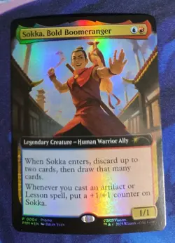 MTG Sokka, Bold Boomeranger - Extended Art - Media Promo, NM-Mint, English Promo - Image 1