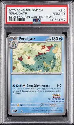2025 POKEMON SVP EN-SV BLACK STAR PROMO #213 FERALIGATR PSA 10 - Image 1