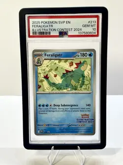 2025 Pokemon SVP EN Feraligatr #213 Black Star Promo Illustration Contest PSA 10 - Image 1