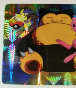 Mew Snorlax Pikachu Pocket Monsters Anime Collection Vending Prism Holo 1998 - Image 3