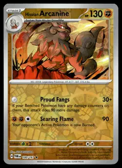 HISUIAN ARCANINE 100/167 RARE TWILIGHT MASQUERADE POKEMON - Image 1