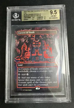 MTG Foil Cavern of Souls Borderless Alt Art Neon Ink Red - Graded BS 9.5 - Image 1