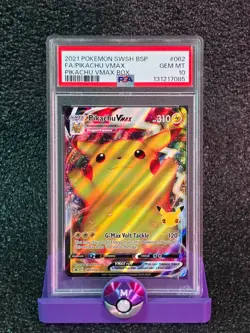 2021 POKEMON SWSH BLACK STAR PROMO PIKACHU VMAX BOX FULL ART/PIKACHU VMAX PSA 10 - Image 1