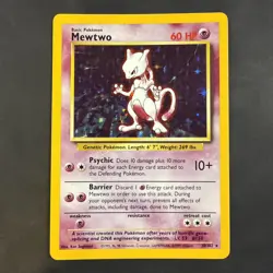 Pokemon Mewtwo Base Set 10/102 Holo Rare Wizards WOTC 1999 Pokemon TCG - Image 1