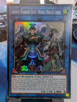 YuGiOh! Ancient Warriors Oath - Double Dragon Lords ROTD-EN048 Super Rare 1st* - Image 1