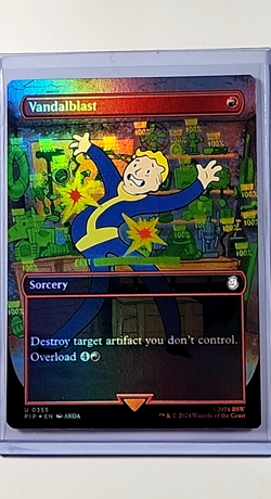 2024 MTG Magic the Gathering Fallout Borderless Foil #355 Vandalblast Pip Boy - Image 1