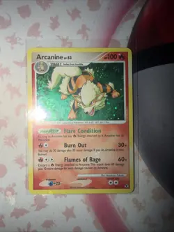 Arcanine 1/111 Rising Rivals Holo Rare Pokemon Card 2009 English + Growlithe - Image 1