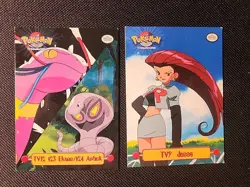 TV9 Jesse & TV12 Ekans Arbok TOPPS Pokemon Card 1999 Nintendo Animation Series - Image 1