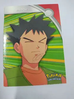 2000 Pokemon BROCK HV8 Topps TV Animation BLUE Logo 1st Edition Card Nintendo - Image 1
