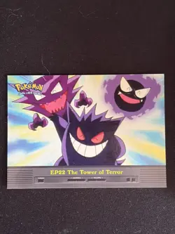 EP22 THE TOWER OF TERROR - BLUE LOGO - NON-HOLO - TOPPS POKEMON TV CARD NM - Image 1