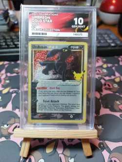 Umbreon Gold Star ACE 10 Pokemon Card Celebrations 17/17 Classic Collection 2021 - Image 1