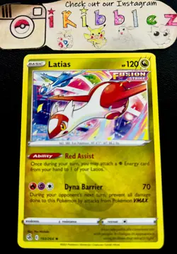 Latias 193/264 NM Non Holo Rare Fusion Strike Pokemon Card. Free Tracked Ship! - Image 1