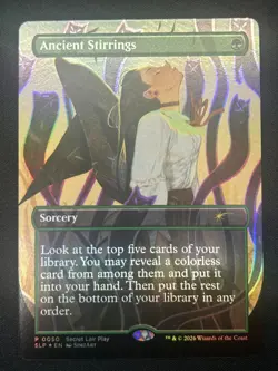 MTG Promo Foil 1x Ancient Stirrings Secret Lair Play RCQ Full art - Image 1