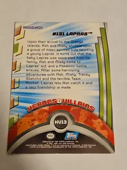 Pokemon Topps Heroes & Villains Blue Label HV13 #131 Lapras LP - Image 2