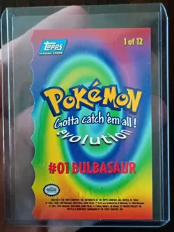 1999 Topps Pokemon Evolution Blue Bulbasaur Die Cut 1 of 12 Nrmt To Mint - Image 2