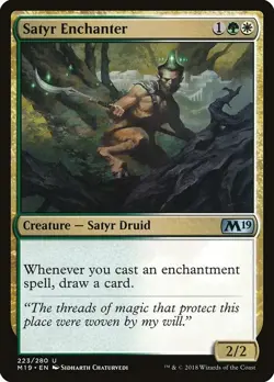 Satyr Enchanter 1x FOIL M19 MTG Core Set 2019 Uncommon MINT green white - Image 1
