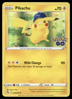 Pikachu (28) 028/078 Pokemon GO Reverse Holo Near Mint NM - Image 1