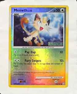 Meowth Platinum Stamped Reverse Holo 106/146 Legends Awakened Pokemon TCG 2008 - Image 1