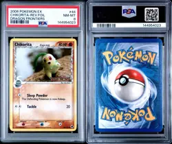 2006 Pokemon EX Dragon Frontiers Chikorita Reverse-Foil #44 PSA 8 NM-MT - Image 3