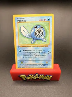 Pokemon TCG 1st Edition Poliwag Base Set Shadowless 59/102 WOTC LP VTG 1999 - Image 1