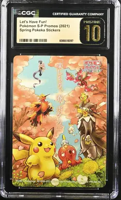 2021 Pokemon Let’s Have Fun! SP Promos Spring Pokeka Pikachu CGC PRISTINE 10 - Image 1