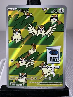 Pokemon TCG Pidgey 207/197 SV Obsidian Flames Illustration Rare NM - Image 1