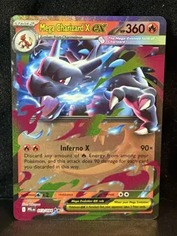 Mega Charizard x EX 013/094 Me02: Phantasmal Flames Holo Rare Pokemon TCG NM - Image 1