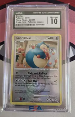 CGC 10 Snorlax Rising Rivals 33/111 Crosshatch Reverse Holo Pokemon League GEM💎 - Image 1