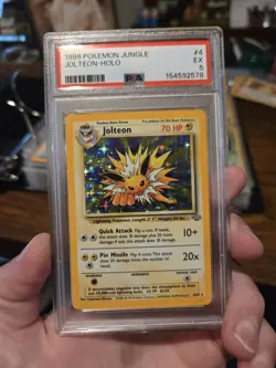 Pokemon Jolteon 4/64 Jungle Unlimited Holo 70 HP Rare English PSA 5 - Image 1