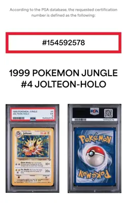 Pokemon Jolteon 4/64 Jungle Unlimited Holo 70 HP Rare English PSA 5 - Image 3