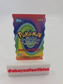 1999 Topps Blue Label Wartortle #8 of 12 Die Cut Embossed - Pokemon Evolution LP - Image 4