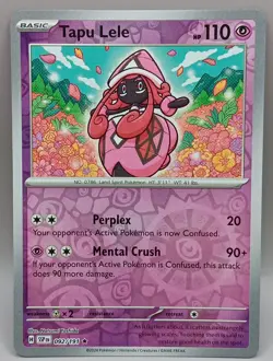 Pokemon TCG Tapu Lele 092/191 Sv08: Surging Sparks Reverse Holo Rare NM - Image 1