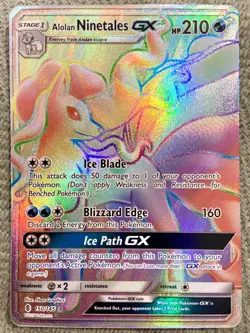 Pokemon Alolan Ninetales GX Rainbow Secret Rare 150/145 SM Guardians Rising NM - Image 1