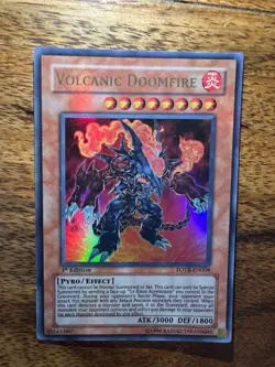 Yugioh Volcanic Doomfire - FOTB-EN008 - 1st Edition Holo NM - Image 1