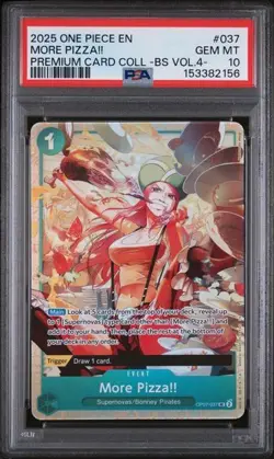 2025 ONE PIECE PREMIUM COLL. VOL.4 #037 PSA 10 Jewelry Bonney More Pizza!! - Image 1