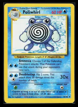 Poliwhirl 38/102 Uncommon Base Set Unlimited Pokemon Card - Image 1