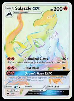Salazzle GX 151/147 Secret Rare Burning Shadows Pokemon Card - Image 1