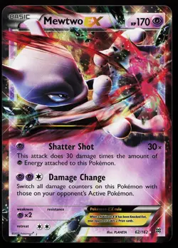 Mewtwo EX 62/162 Holo Rare BREAKthrough Pokemon Card - Image 1