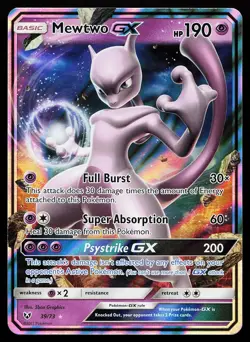 Mewtwo GX 39/73 Holo Rare Shining Legends Pokemon Card - Image 1