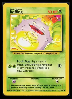 Koffing 51/102 Common Base Set Pokemon Card - Image 1